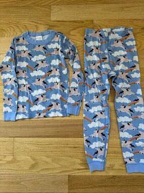 Hanna Andersson Light Blue Unicorn & Rainbow Sleep Set